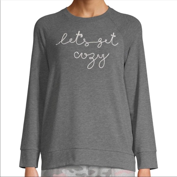 Let’s Get Cozy long sleeve pj shirt grey size M